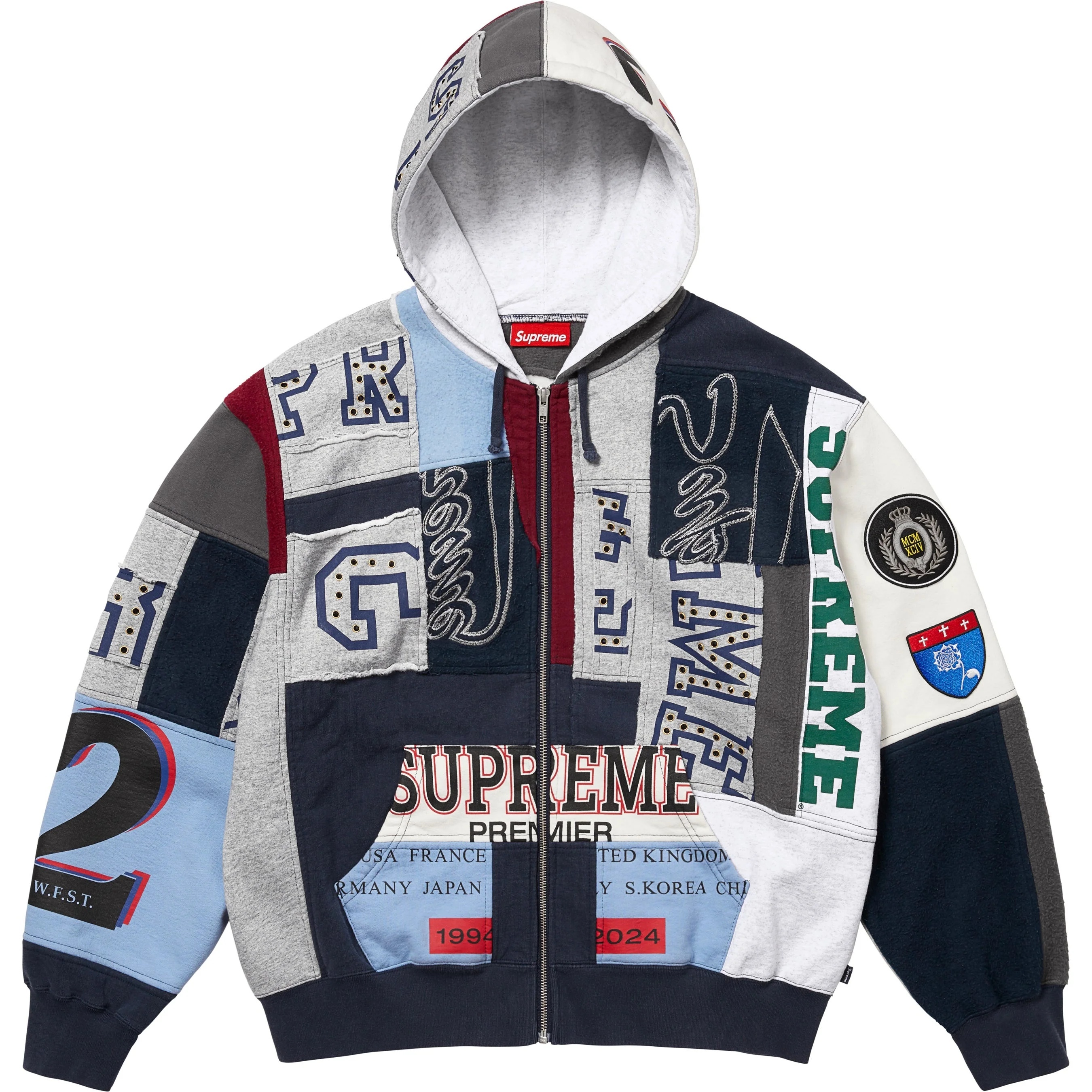 Patchwork Zip Up Hooded Sweatshirt view 8